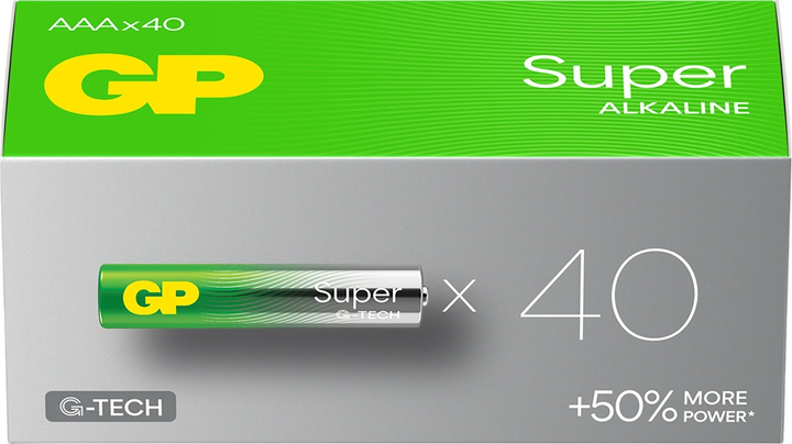 Bateria alkaliczna GP Super Alkaline AAA Batteries 1.5V (40-Pack) (4891199219955) - obraz 3