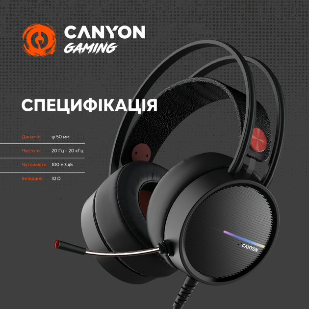 Навушники Canyon GH-8A Black Orange (CND-SGHS8A) - зображення 12