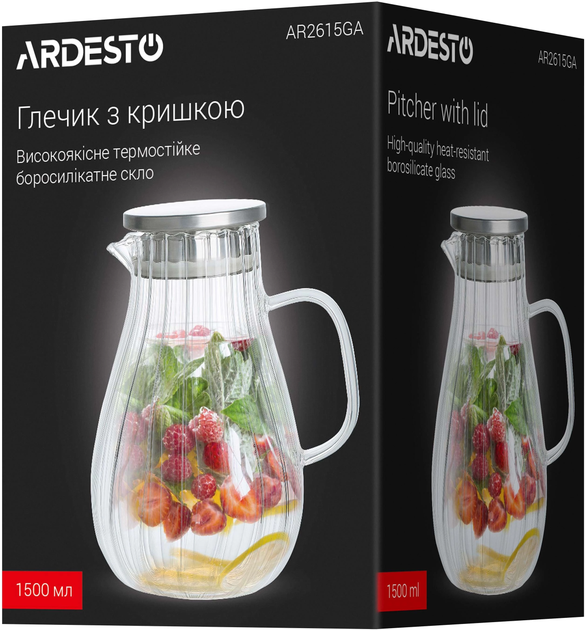 Кувшин с крышкой Ardesto Iceberg, 1.5 л - Фото 2 Кувшин с крышкой Ardesto Iceberg, 1.5 л - изображение 2