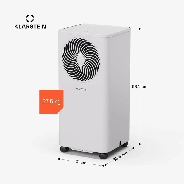 Кондиционер переносной Klarstein Aero Ring 9К мобильный кондиционер для дома 9000 БТЕ 1010 Вт - изображение 6
