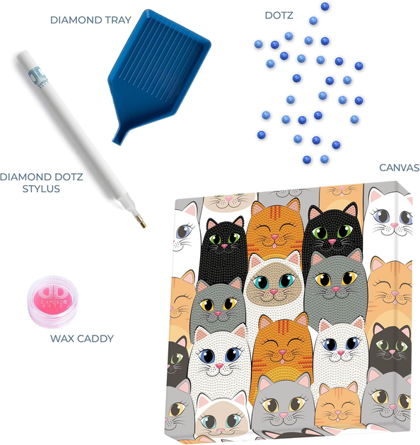 Zestaw do tworzenia haftu diamentowego Diamond Dotz Box Cat Clan 28 x 28 cm (4895225918836) - obraz 4