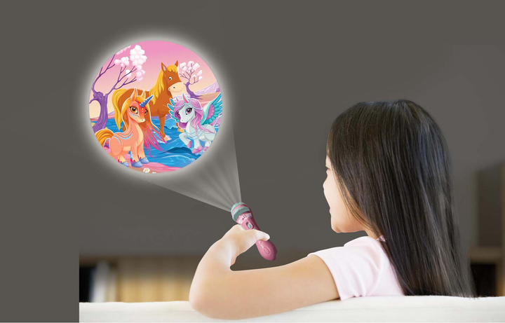 Latarka z projektorem Lexibook Unicorn Stories Różowy LTC050UNI (3380743079110) - obraz 4
