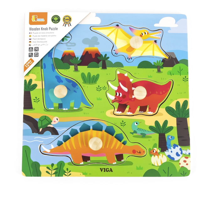 Puzzle PolarB Viga z uchwytami Dinozaury 44596 (6971608445965) - obraz 3