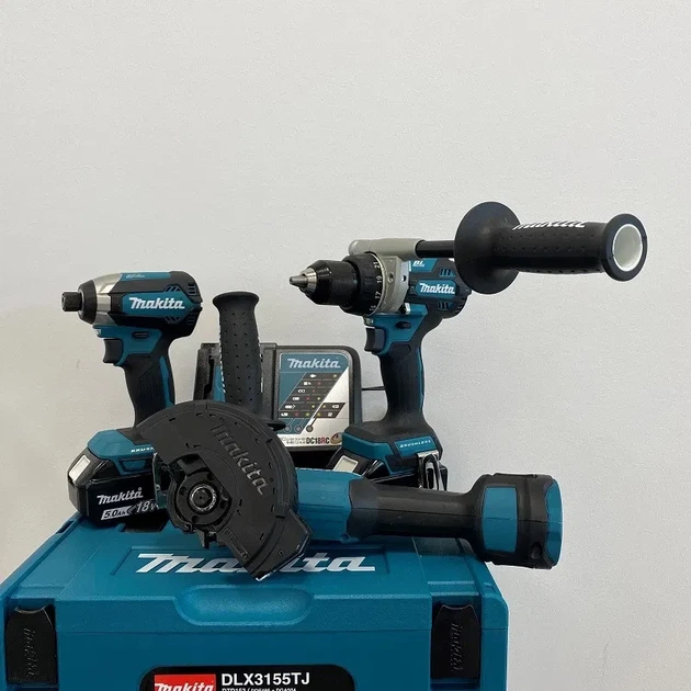 Професійний набір інструментів Makita (DDF486, DTD153, DGA504) : дриль-шуруповерт, ударний гвинтоверт,болгарка (DLX3155TJ) - зображення 5
