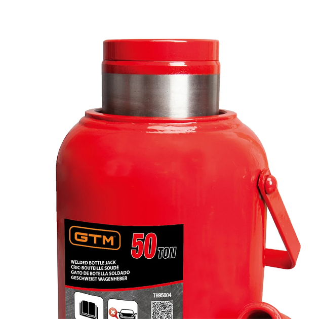 Домкрат гідравлічний 50т GTM TH95004 пляшковий одноштоковий: висота підйому 450 мм, вантажопідйомність 50 т - изображение 2