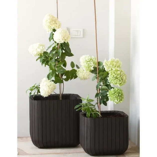 Горшок для цветов (кашпо) Keter Cube Planter L (17201220) Коричневый - изображение 4