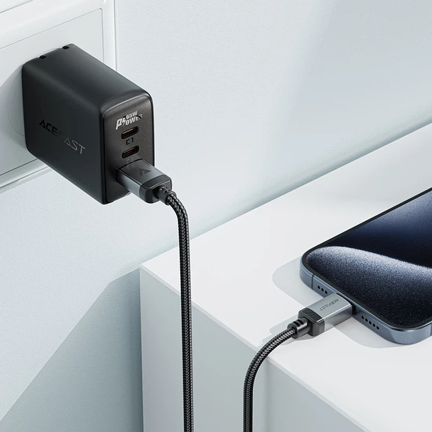 Кабель ACEFAST C20-04 USB-A to USB-C aluminum alloy charging data cable Black (6974316283782) - зображення 6