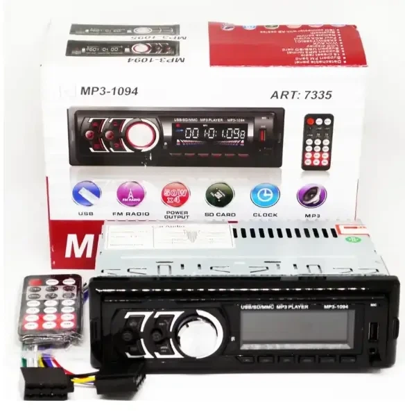 Автомагнитола 1DIN MP3-1094 BT с Bluetooth и съемной панелью 7335 - изображение 2