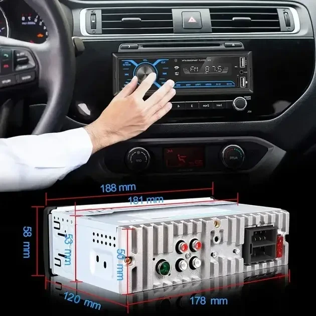 Автомобильная магнитола MP3 3885 ISO 1DIN с Bluetooth и пультом ДУ 3366 - изображение 10