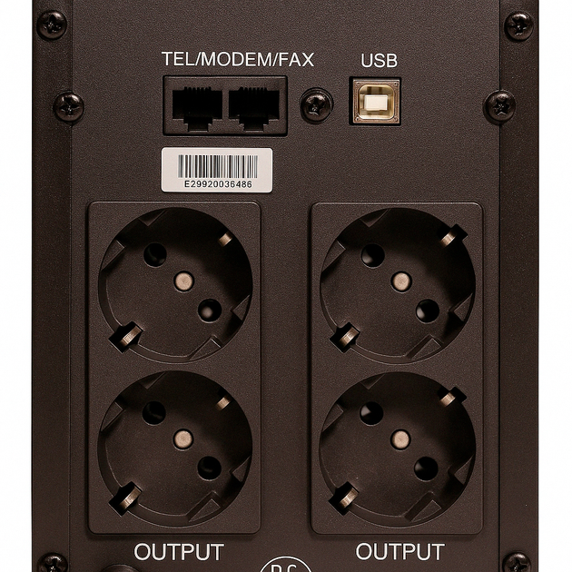 ИБП Gear 1500VA LCD Plastic RJ45+USB (GU-1500PLCD) - изображение 2
