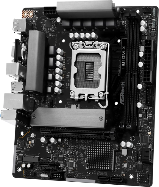 Материнська плата ASRock H810M-X (LGA1851, H810, PCI-Ex16) (90-MXBS4-A0UAYZ) - зображення 3