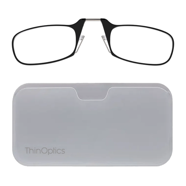 Очки Thinoptics +1.00, черные + Чехол универсальный прозрачный (1.0BWUP) - Фото 2 Очки Thinoptics +1.00, черные + Чехол универсальный прозрачный (1.0BWUP) - изображение 2
