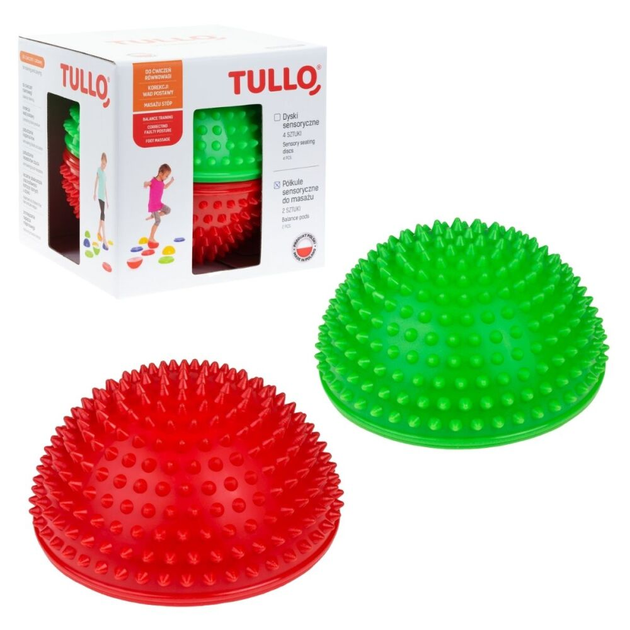 Półkule sensoryczne do masażu Tullo 477 2 szt Czerwona/Zielona (5905094774774) - obraz 2