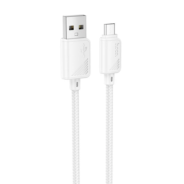 Кабель Micro USB для зарядки телефону, смартфона / зарядний шнур провід Мікро Юсб для передачі даних 1м white S2 - Фото 1 Кабель Micro USB для зарядки телефону, смартфона / зарядний шнур провід Мікро Юсб для передачі даних 1м white S2 - зображення 1