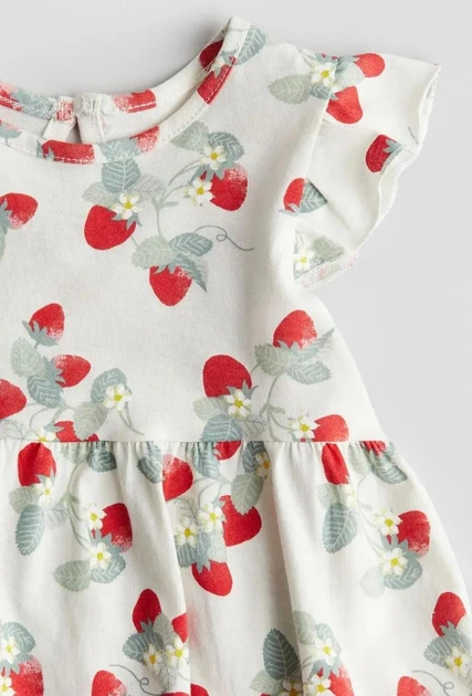 Платье белое Клубника H&M 74см (400011012) - Фото 2 Платье белое Клубника H&M 74см (400011012) - изображение 2