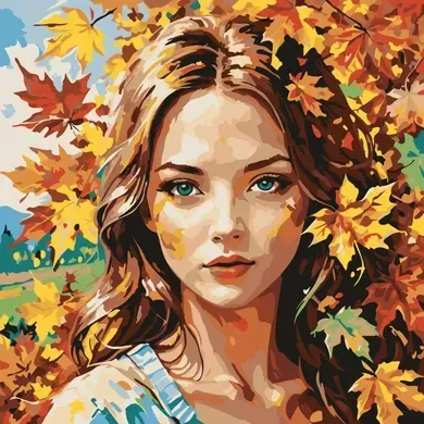 Картина за номерами, Дівчина-осінь. ДВП (AS2122) 30 х 30 см, ArtStory - Фото 1 Картина за номерами, Дівчина-осінь. ДВП (AS2122) 30 х 30 см, ArtStory - изображение 1