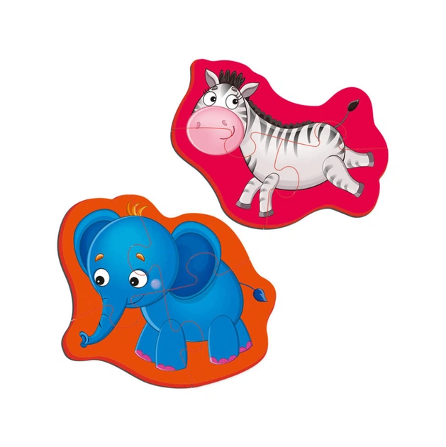 Магнітні бебі пазли "Зебра та слоненя" Vladi toys VT3208-12 - Фото 1 Магнітні бебі пазли "Зебра та слоненя" Vladi toys VT3208-12 - зображення 1
