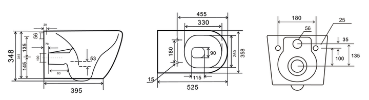 Унітаз підвісний MIXXUS PREMIUM ELLIPSE-0309-T1 GRAY 530x360x350mm система змиву TORNADO 1.0 (MP6655) - зображення 2