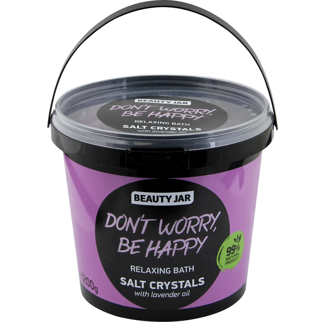 Кристали соляні для ванни Don't worry, be happy Beauty Jar 1200 г 4751030836324 - Фото 1 Кристали соляні для ванни Don't worry, be happy Beauty Jar 1200 г 4751030836324 - зображення 1