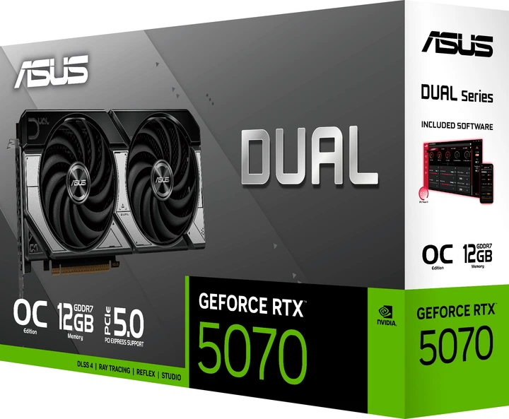 Відеокарта ASUS PCI-Ex GeForce RTX 5070 Dual OC Edition 12GB GDDR7
