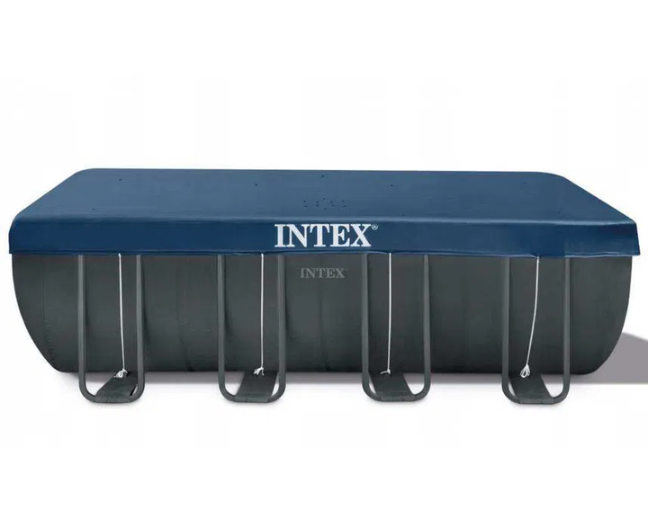 Каркасный бассейн Intex 26356 Ultra Frame 549х274х132 см с песочным насосом, тентом, подстилкой и лестницей Серый - изображение 11