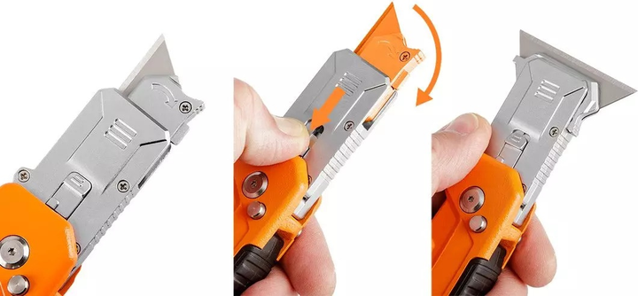 Nóż NEO Tools ze składanym ostrzem trapezowym 63-708 (5907558477153) - obraz 6