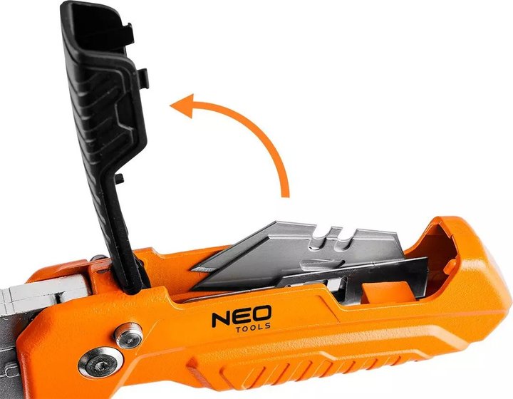 Nóż NEO Tools ze składanym ostrzem trapezowym 63-708 (5907558477153) - obraz 9