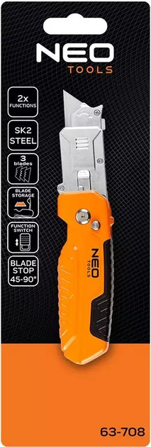 Nóż NEO Tools ze składanym ostrzem trapezowym 63-708 (5907558477153) - obraz 16