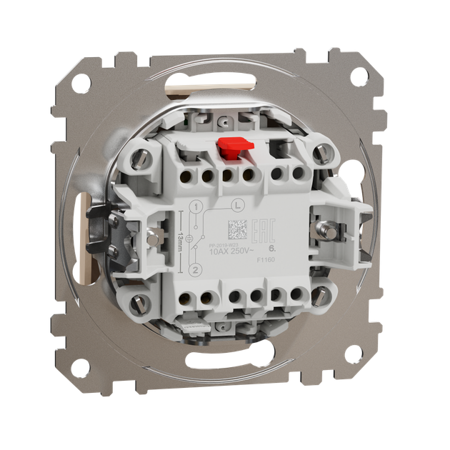 Перемикач одноклавішний з підсвіткою бежевий Sedna Design & Element Schneider Electric SDD112106L - зображення 3