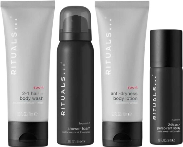 Набір косметики по догляду Rituals The Ritual of Homme Косметичка + Гель-піна для душу 50 мл + Антиперспірант 50 мл + Гель для душу 70 мл + Бальзам для тіла 70 мл (8719134183610) - зображення 2