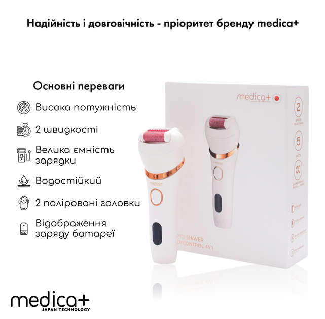 Электрическая роликовая пилка-пемза 4в1 Medica+ BodyControl 4v1 - Фото 11 Электрическая роликовая пилка-пемза 4в1 Medica+ BodyControl 4v1 - изображение 11