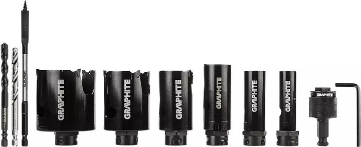 Zestaw otwornic stalowych Graphite 10 szt. 57H923 (5902062046024) - obraz 3