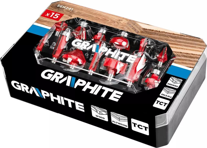 Набор твердосплавных фрез Graphite 8 мм 56H241 15 шт. (5902062046000) - зображення 9