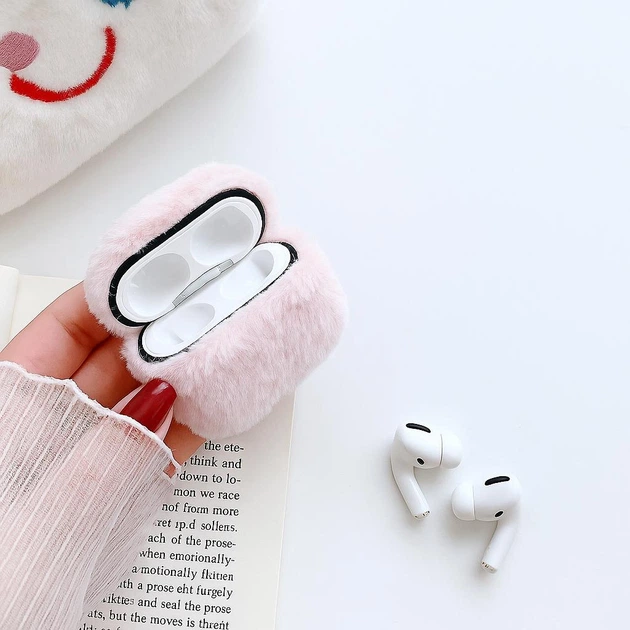 Чехол для наушников ANbeauty на Airpods pro 2 Pink Пушистый (AN0103337) - изображение 2