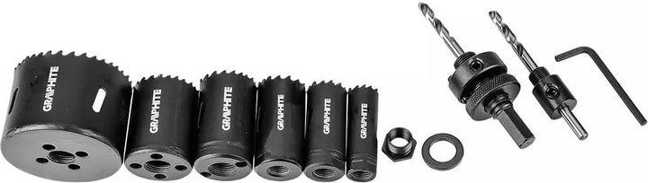 Zestaw otwornic bi-metalowych Graphite Co8% 55H319 9 szt. (5902062046017) - obraz 4