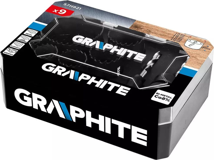 Zestaw otwornic bi-metalowych Graphite Co8% 55H319 9 szt. (5902062046017) - obraz 11