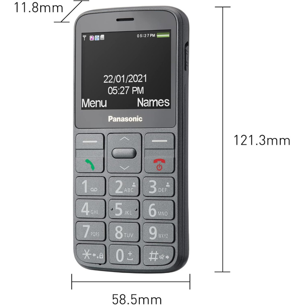 Мобильный телефон PANASONIC 0.3 Мп 1 SIM 1000 мАч Gray (KX-TU160EXG) - изображение 3
