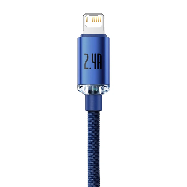 Швидкий зарядний кабель Baseus Crystal Shine USB Lightning синій - зображення 4