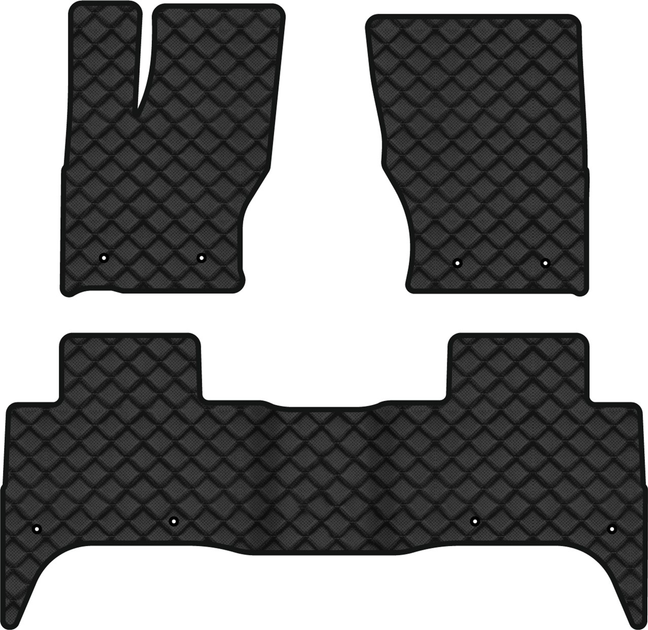 Акція на Килимки з екошкіри EVAtech ECO в салон авто для Range Rover Sport (L494) Land Rover 2013-2022 2 покоління SUV EU Екошкіра чорна з чорною ниткою чорний кант від Rozetka