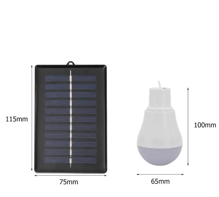 Автономна LED-лампа-світильник із акумулятором, сонячною панеллю та USB-кабелем - зображення 4