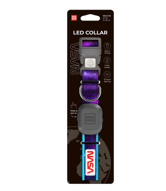 Светящийся ошейник WAUDOG LED NASA21 Ш-25 мм - Фото 4 Светящийся ошейник WAUDOG LED NASA21 Ш-25 мм - изображение 4