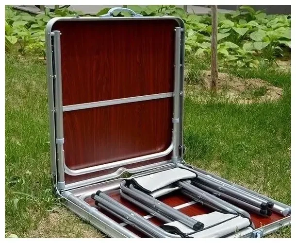 Стол раскладной с 4 стульями Folding Table 120х60х55 60 70 см 3 режима высоты - изображение 4