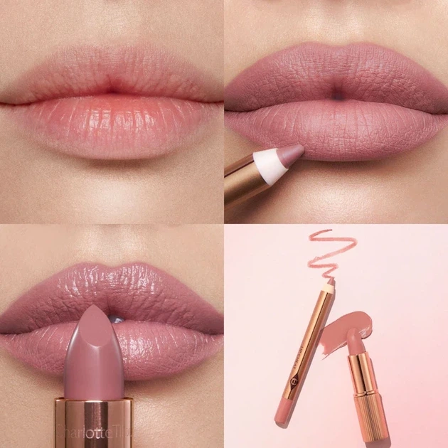 Набір для губ Charlotte Tilbury Mini Pillow Talk Lipstick&Liner Set відтінок Pillow Talk Fair - Фото 3 Набір для губ Charlotte Tilbury Mini Pillow Talk Lipstick&Liner Set відтінок Pillow Talk Fair - изображение 3
