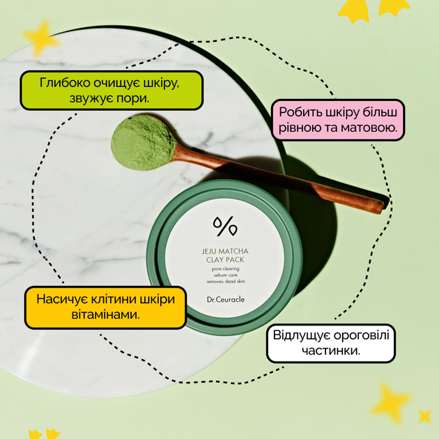 Очищуюча глиняна маска з чаєм Матча Dr.Ceuracle Jeju Matcha Clay Pack, 115 г - изображение 3