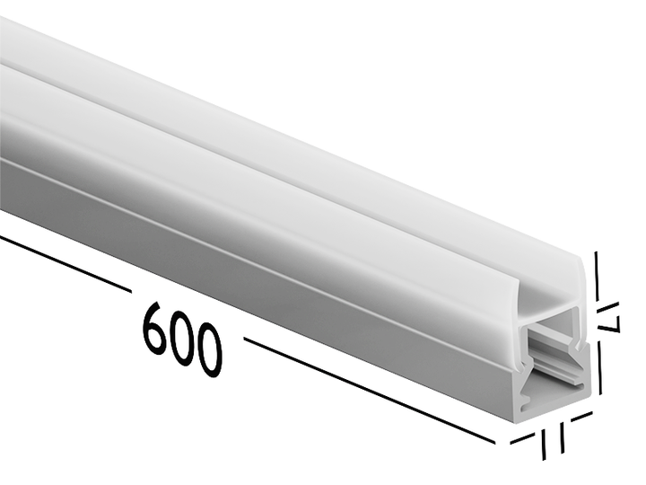 Светильник LEDUA светодиодный для стеклянных полок N4-4-600 600мм 12V 6W 600lm COB 4500K нейтрально белый свет, белый провод 2м - изображение 5