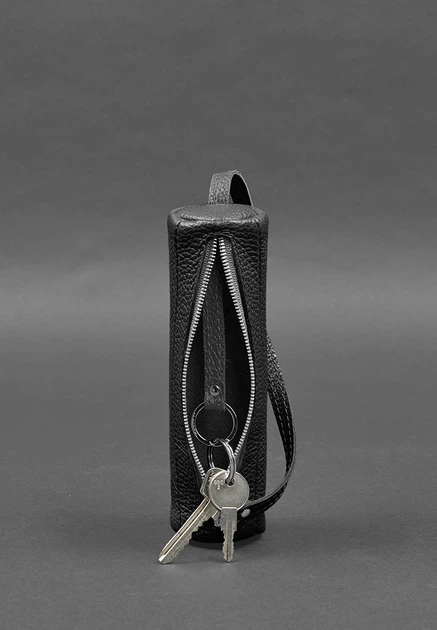 Ключница тубус из кожи, черная(BB_30004059) - Фото 4 Ключница тубус из кожи, черная(BB_30004059) - изображение 4