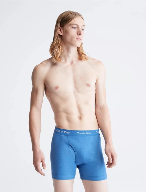 Набор трусов боксеры 7 шт. Calvin Klein L Синий (CK-119) - изображение 2