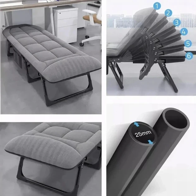 Кровать-раскладушка для кемпинга RIAS R-53 180x56x30 см Grey (3_06278) - изображение 4