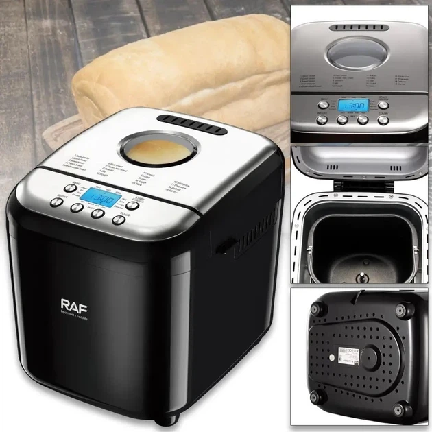 Хлебопечка электрическая RAF R.208 с тефлоновым покрытием 600W Black (3_06326) - изображение 6