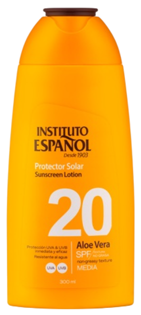 Сонцезахисний лосьйон Instituto Espanol Aloe Vera Spf 20 300 мл (8411047101803) - зображення 1